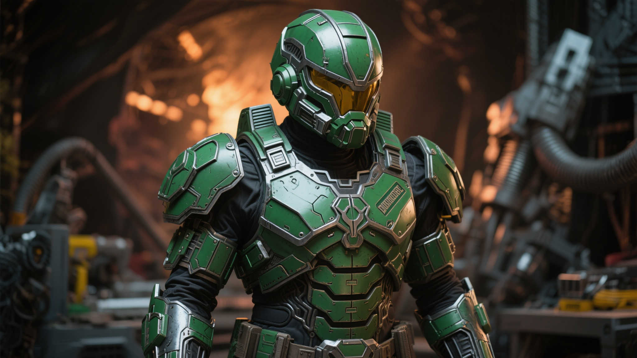 《毁灭战士》新作引期待!大神手工打造真实比例盔甲! 《毁灭战士》新作引期待!大神手工打造真实比例盔甲!